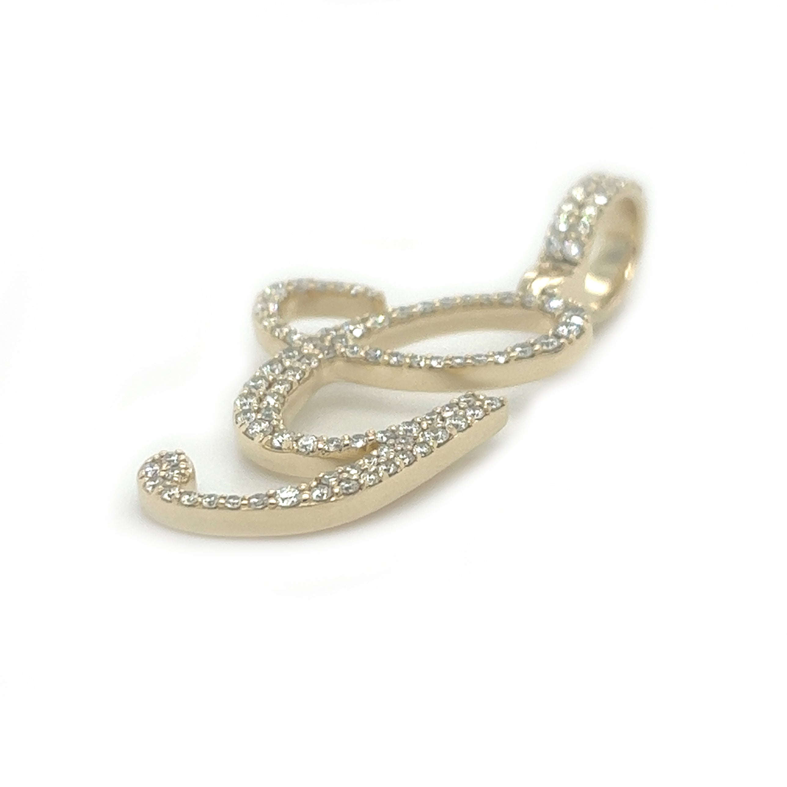 Diamond Cursive Letter "G" Pendant - White Carat - USA & Canada