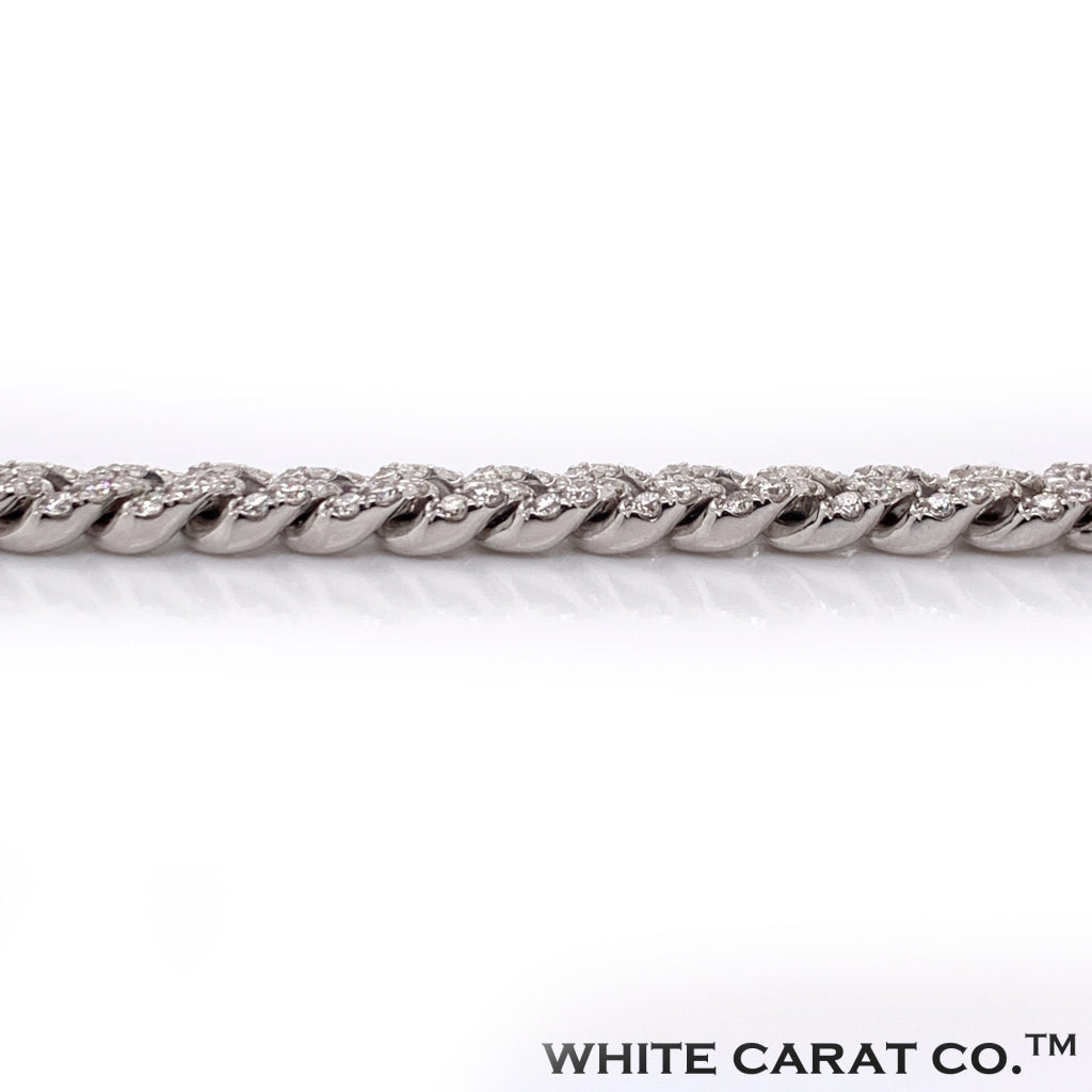 Diamond Cuban Bracelet White Gold 10K - White Carat - USA & Canada