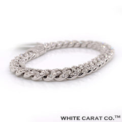 Diamond Cuban Bracelet White Gold 10K - White Carat - USA & Canada