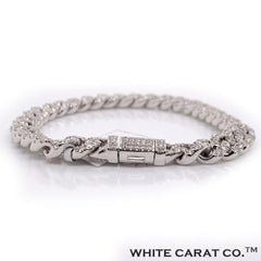 Diamond Cuban Bracelet White Gold 10K - White Carat - USA & Canada