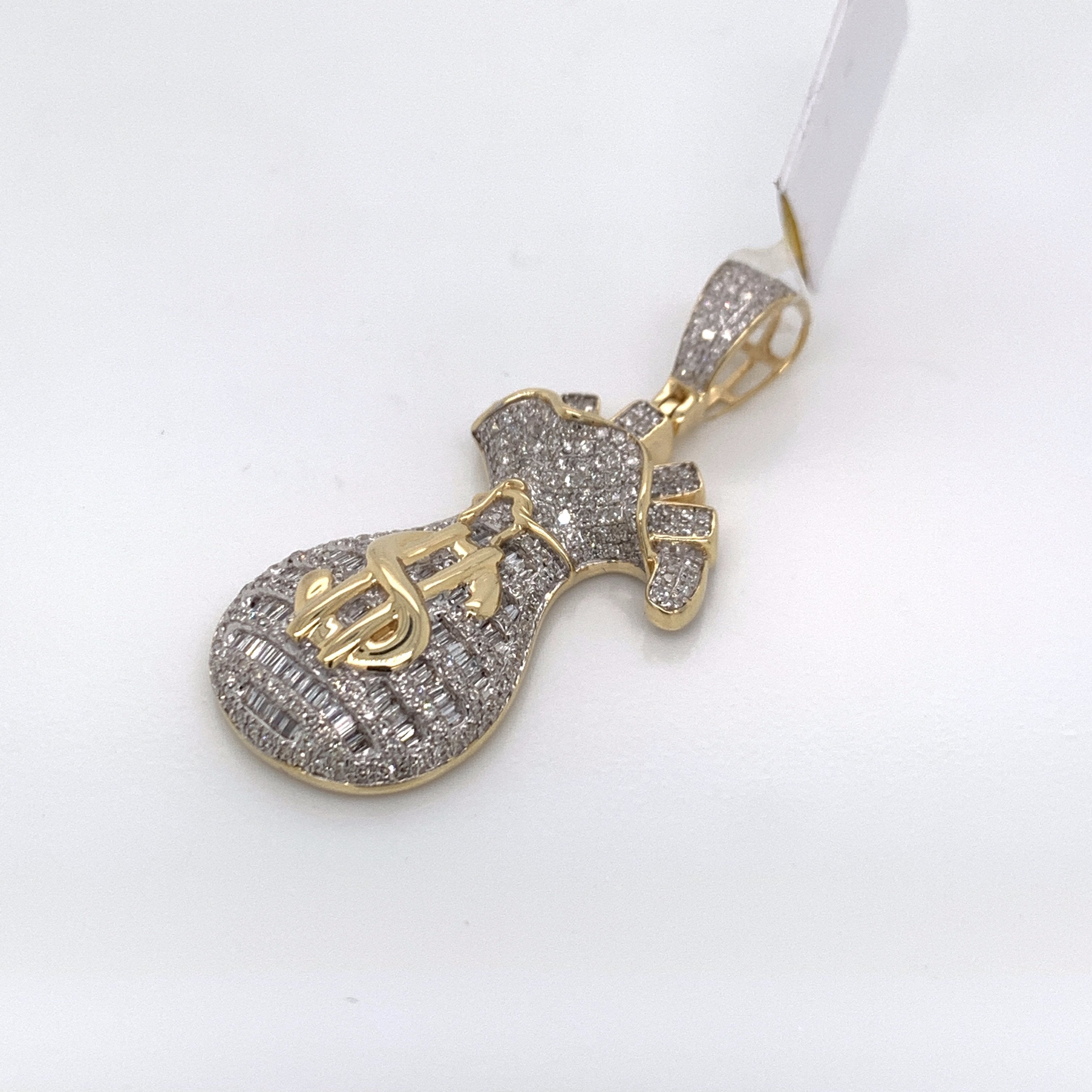 1.05CT Diamond 10K Yellow Gold Pendant - White Carat - USA & Canada