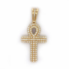 0.97 CT Diamond Ankh Gold Pendant - White Carat - USA & Canada