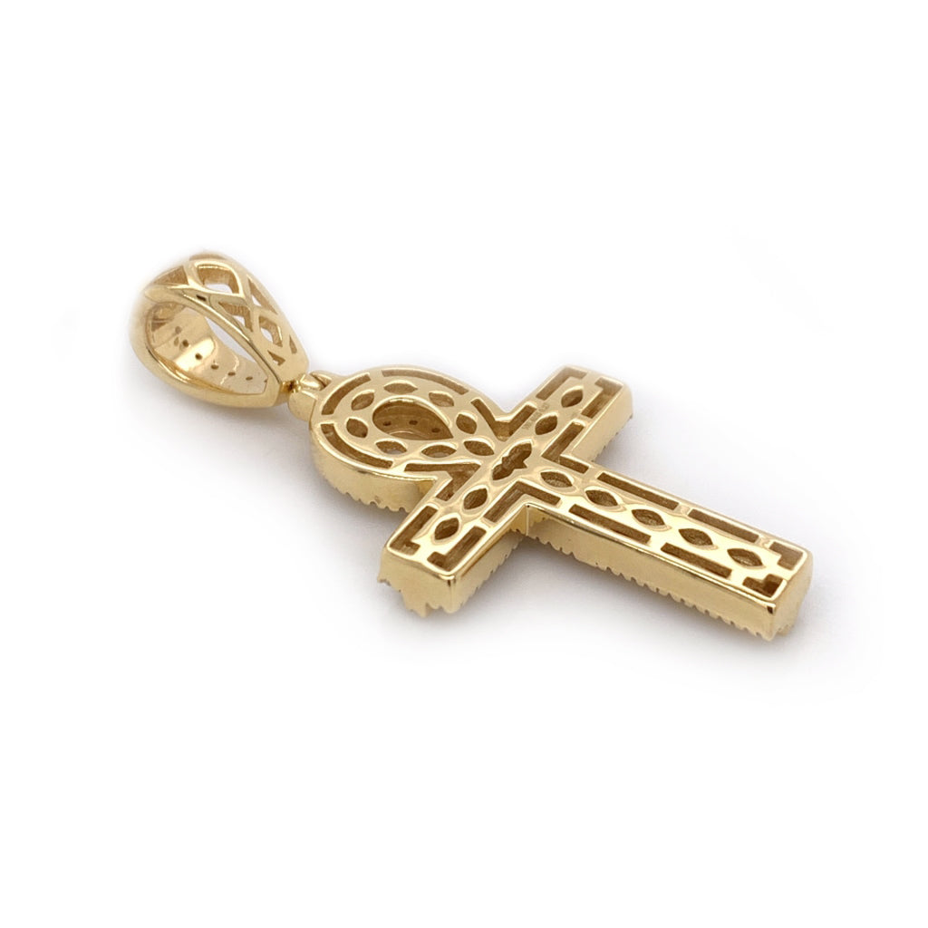 0.97 CT Diamond Ankh Gold Pendant - White Carat - USA & Canada