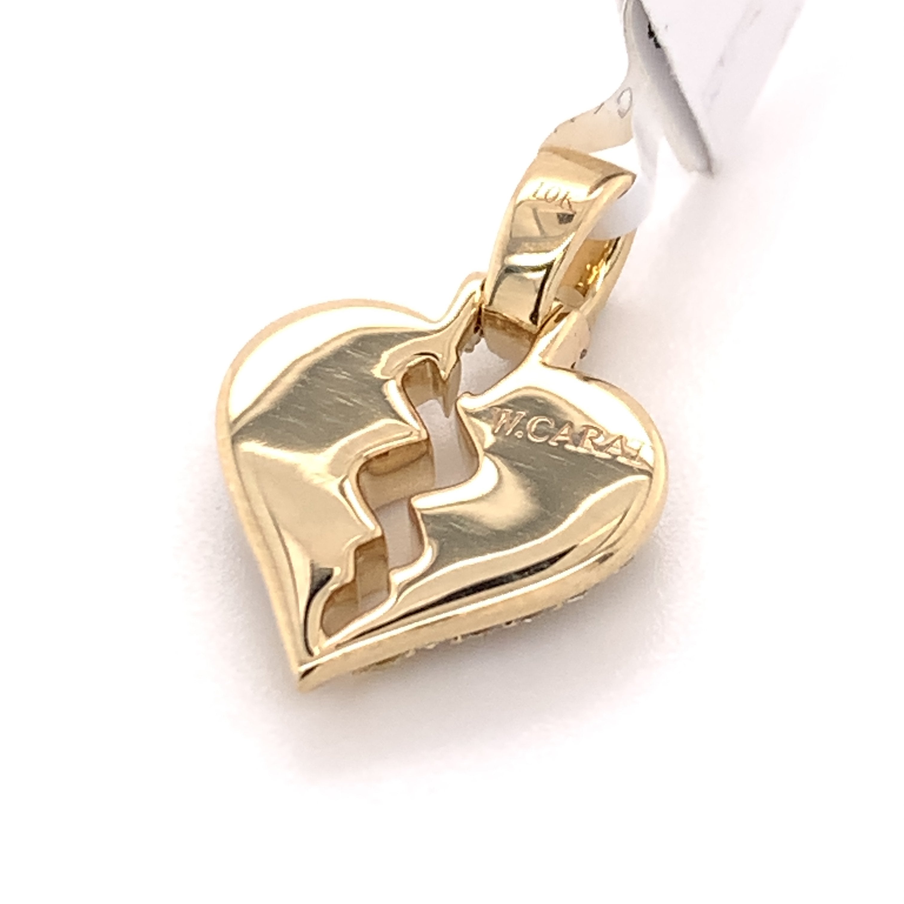 0.75 CT. Diamond Broken Heart Pendant in 10KT Gold - White Carat - USA & Canada