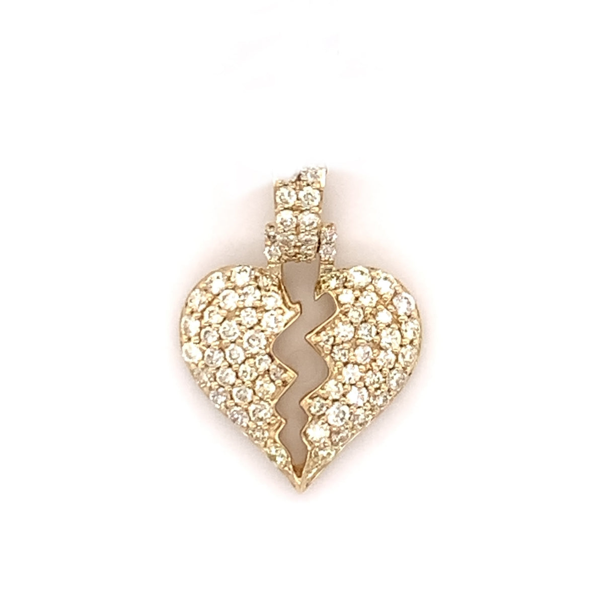 Diamond Broken Heart Pendant 10K - White Carat - USA & Canada