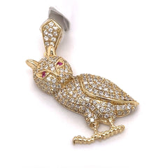 0.95 CT. Diamond Owl Pendant in 10KT Gold - White Carat - USA & Canada