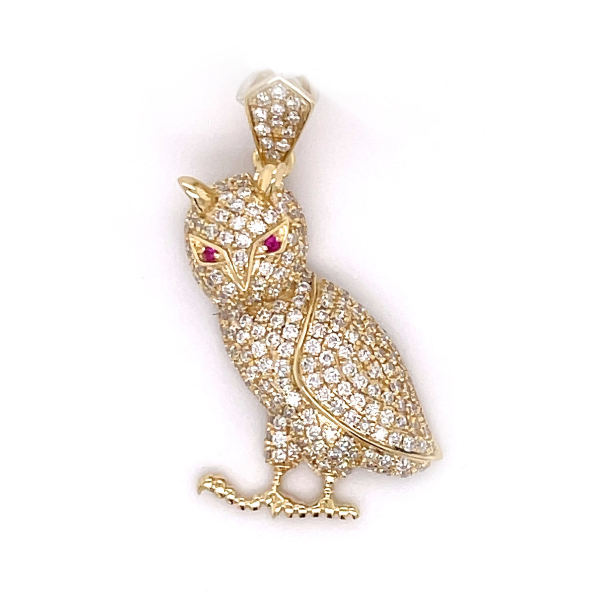 Diamond Owl Pendant 10K - White Carat - USA & Canada