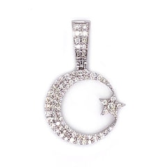 0.75 CT. Diamond Crescent & Star Pendant - White Carat - USA & Canada