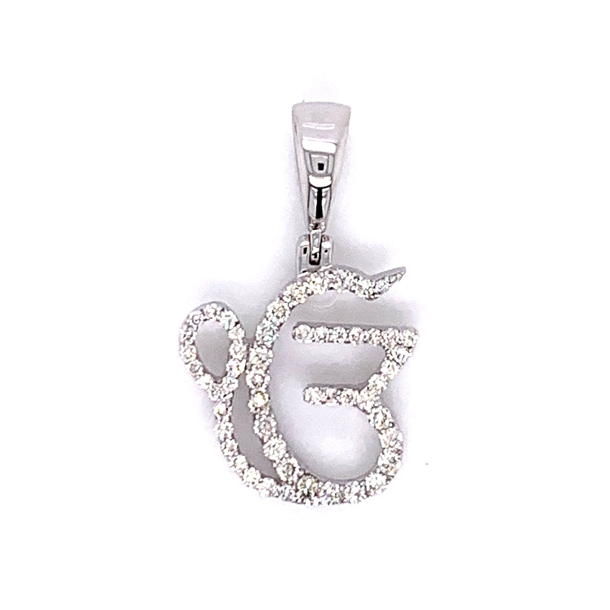 0.55 CT. Diamond Ek Onkar Pendant in 10K White Gold - White Carat Diamonds 