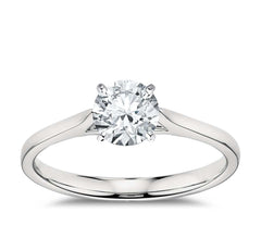 1.00 CT. Petite Cathedral Solitaire Engagement Ring in White Gold - White Carat - USA & Canada