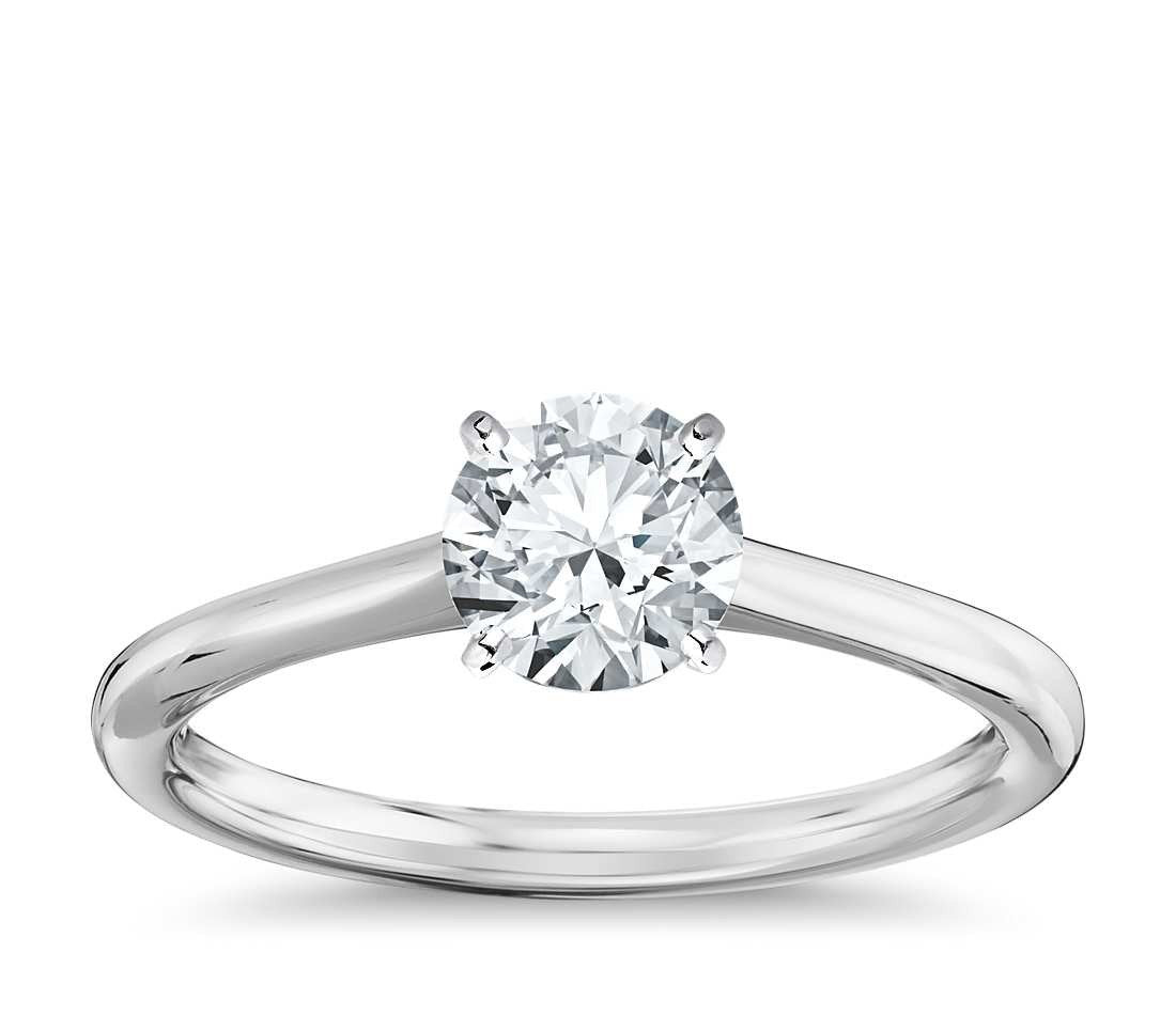 1.00 CT. Petite Solitaire Engagement Ring in White Gold - White Carat - USA & Canada